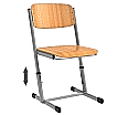 Schülerstuhl, vorn abgerundete Sitzfläche, H-Fuß, höhenverstellbar von 38-46 cm,