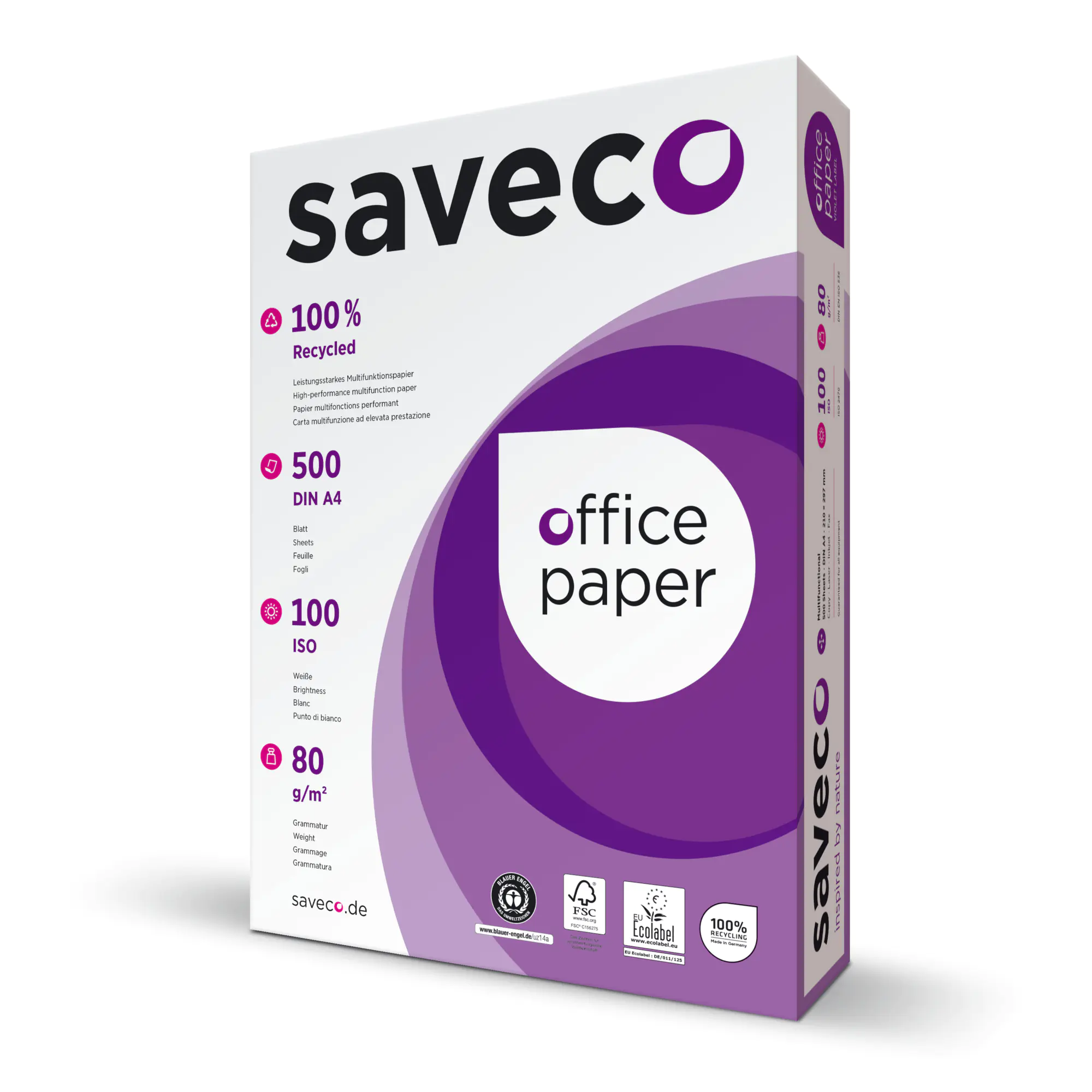 Saveco Kopierpapier Violet Label A4 80g ISO 100 500Bl. aus der Kategorie Kopier- & Druckerpapiere