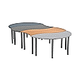 Wellentisch Set - Tafelrunde B: 2x Wellentisch I und 2x Wellentisch II,