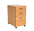 Rollcontainer, Höhe 72 cm, 43x62 cm (B/T), 3 Schubladen, abschließbar,