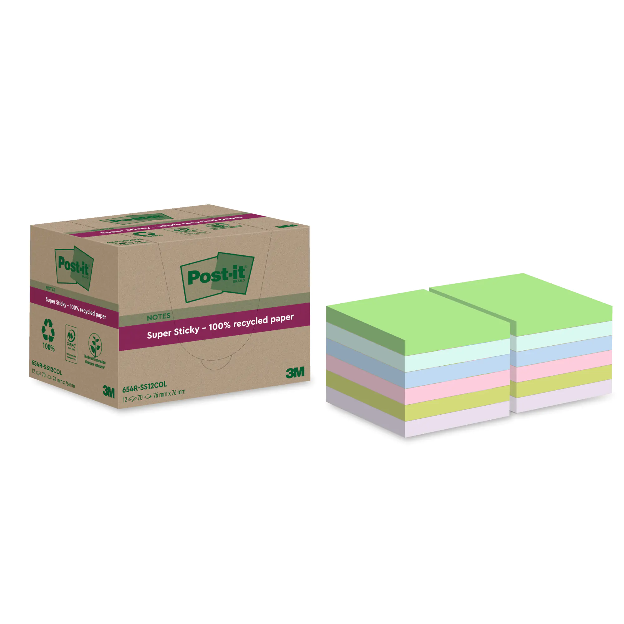 Post-it Haftnotiz Super Sticky sort 12x70Bl aus der Kategorie Haftnotizen & Notizzette