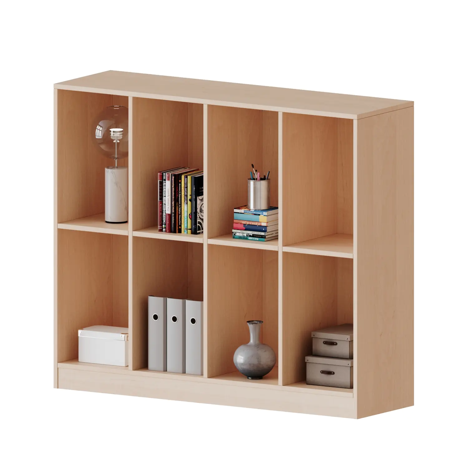Taschenregal, 3 OH, 8 hohe Fächer, B/H/T 138,7x118x40cm aus der Kategorie Schulranzenregale
