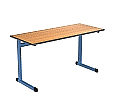 Zweierschülertisch, 130x55 cm (B/T), Platte: Melamin, PU-Kante, Höhe wählbar, aus der Kategorie Modell T Zweiertisch