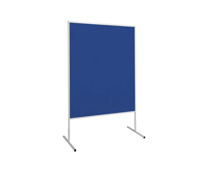 Moderationswand, 191 cm hoch, H/B 150 x 120 cm, blaue Filzoberfläche aus der Kategorie Moderationstafeln