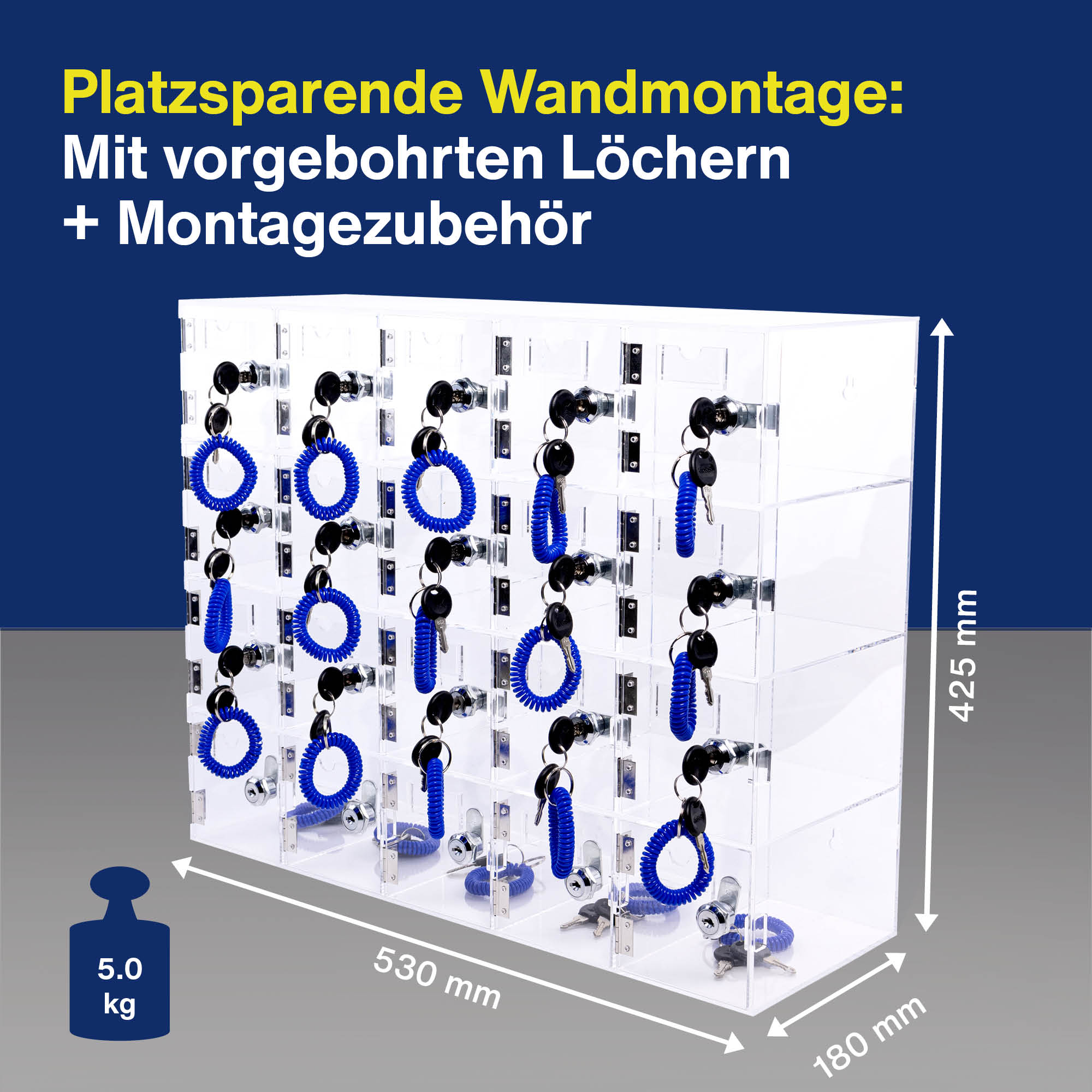 Magnetoplan Smartphone Storage Schrank Acryl, für 20 Smartphones, zur Wandmontage aus der Kategorie Smartphone Aufbewahrung