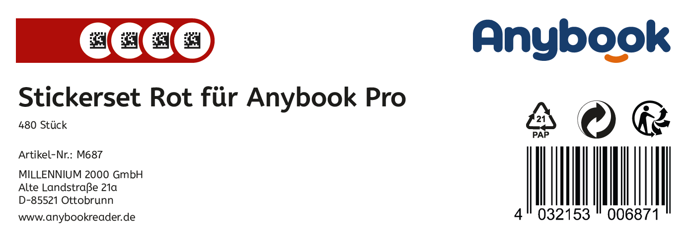 Anybook Pro Sticker Rot aus der Kategorie Audiotechnik