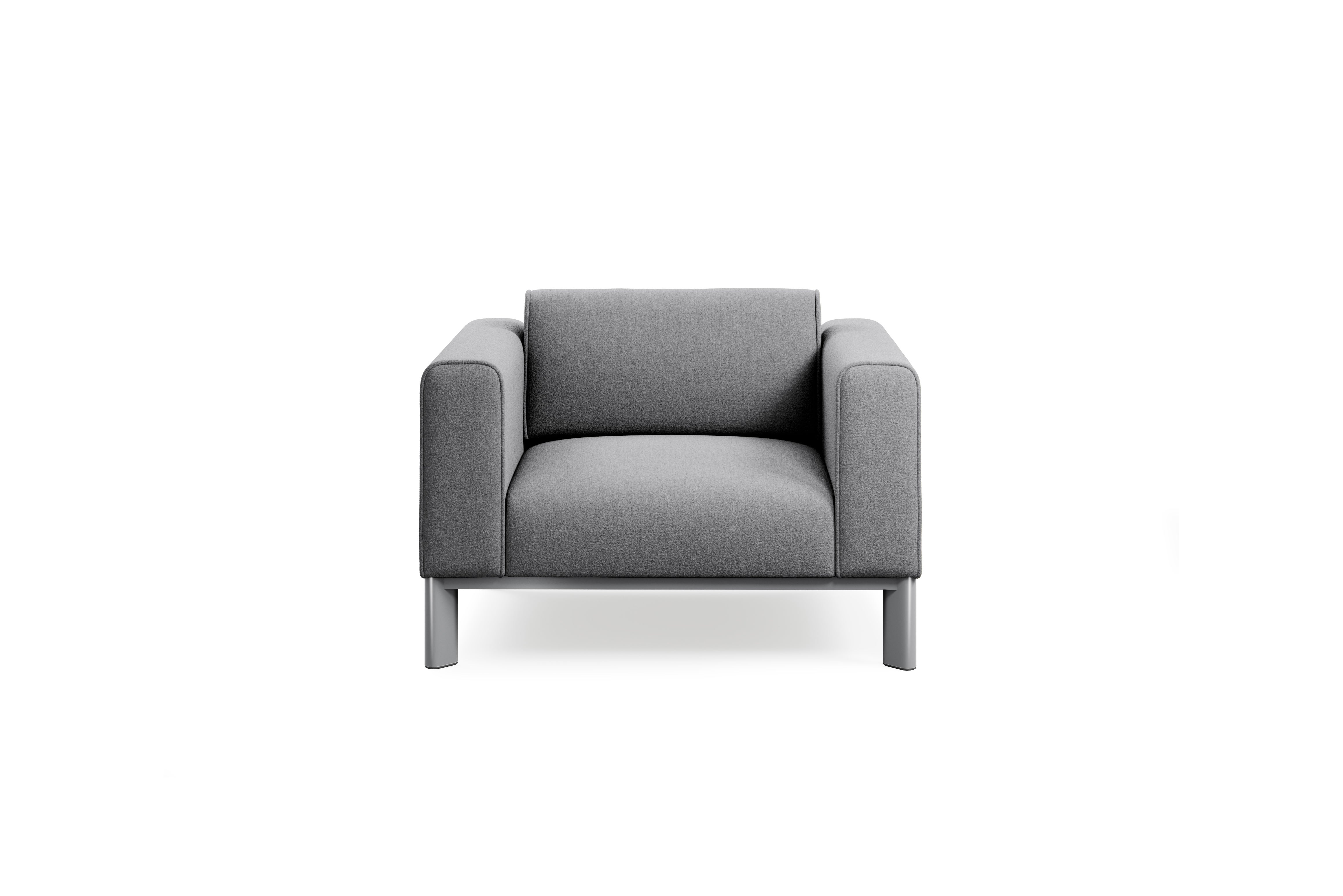 Sessel, 1-Sitzer, 107x80 cm (B/T), 4-Fußgestell mit ovalen Beinen 70x40mm, Beinhöhe 200mm aus der Kategorie Sessel / Sofa