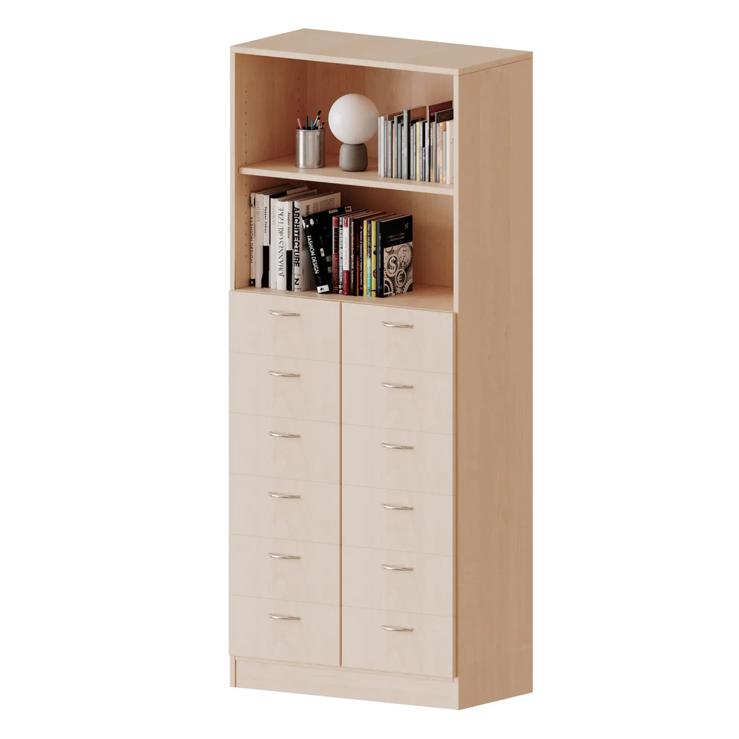 Schubladenschrank, 3 OH, 12 Schubladen, B/H/T 100x118x60cm aus der Kategorie Schränke allgemein