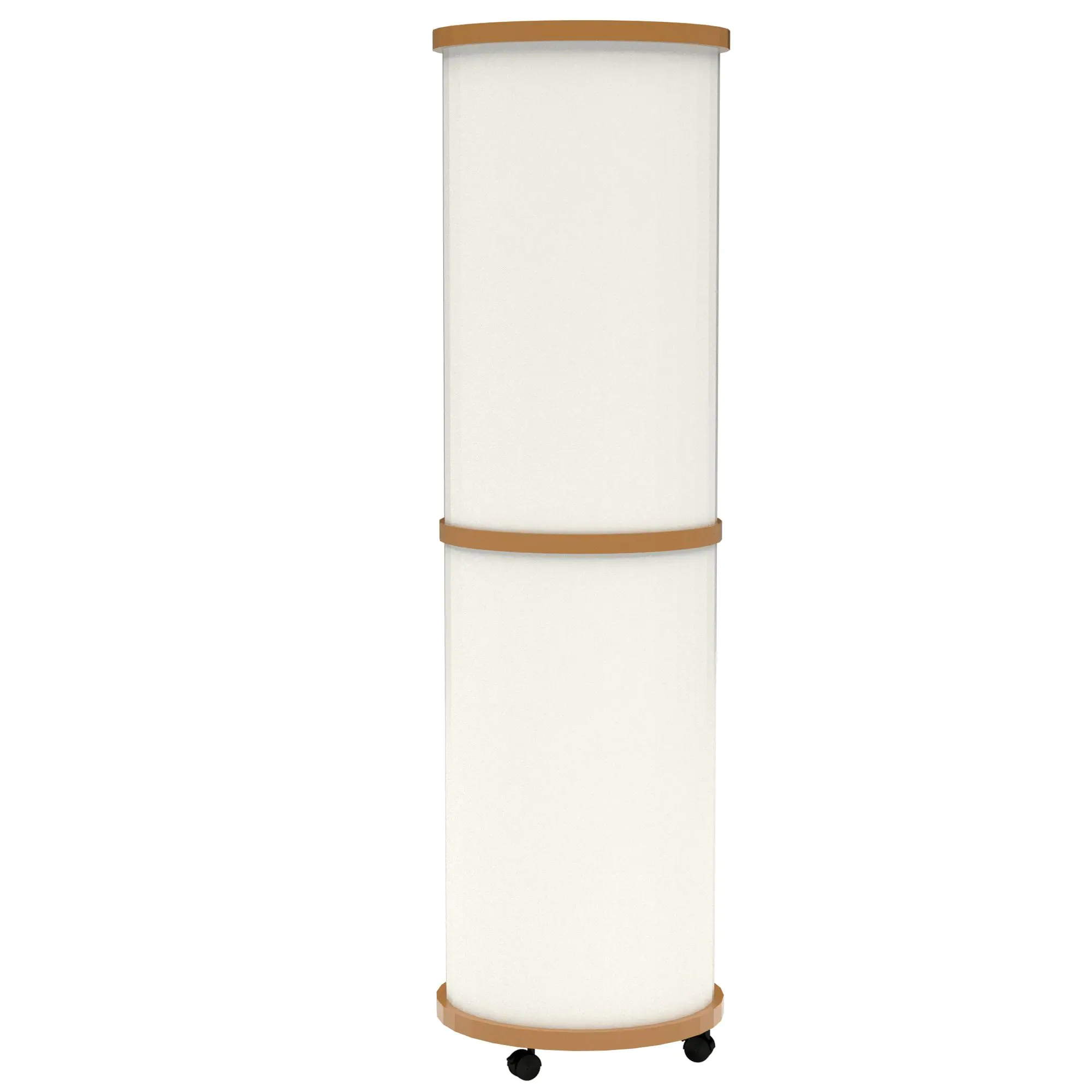 Infosäule fahrbar, Höhe 220 cm, Durchmesser 60 cm, Stahloberfläche, aus der Kategorie Infosäulen