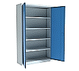 Stahl-Drehtüren-Schrank, 195 cm hoch, 120x40 cm (B/T), 4 Böden,