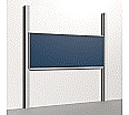 Pylonentafel, 250x100 cm, 1-flächig, höhenverstellbar, Stahlemaille blau aus der Kategorie Pylonentafeln