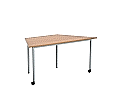 Trapeztisch, 160x80 cm (B/T), 72 cm hoch, fahrbar, 2 Füße mit Rollen, aus der Kategorie Trapeztische