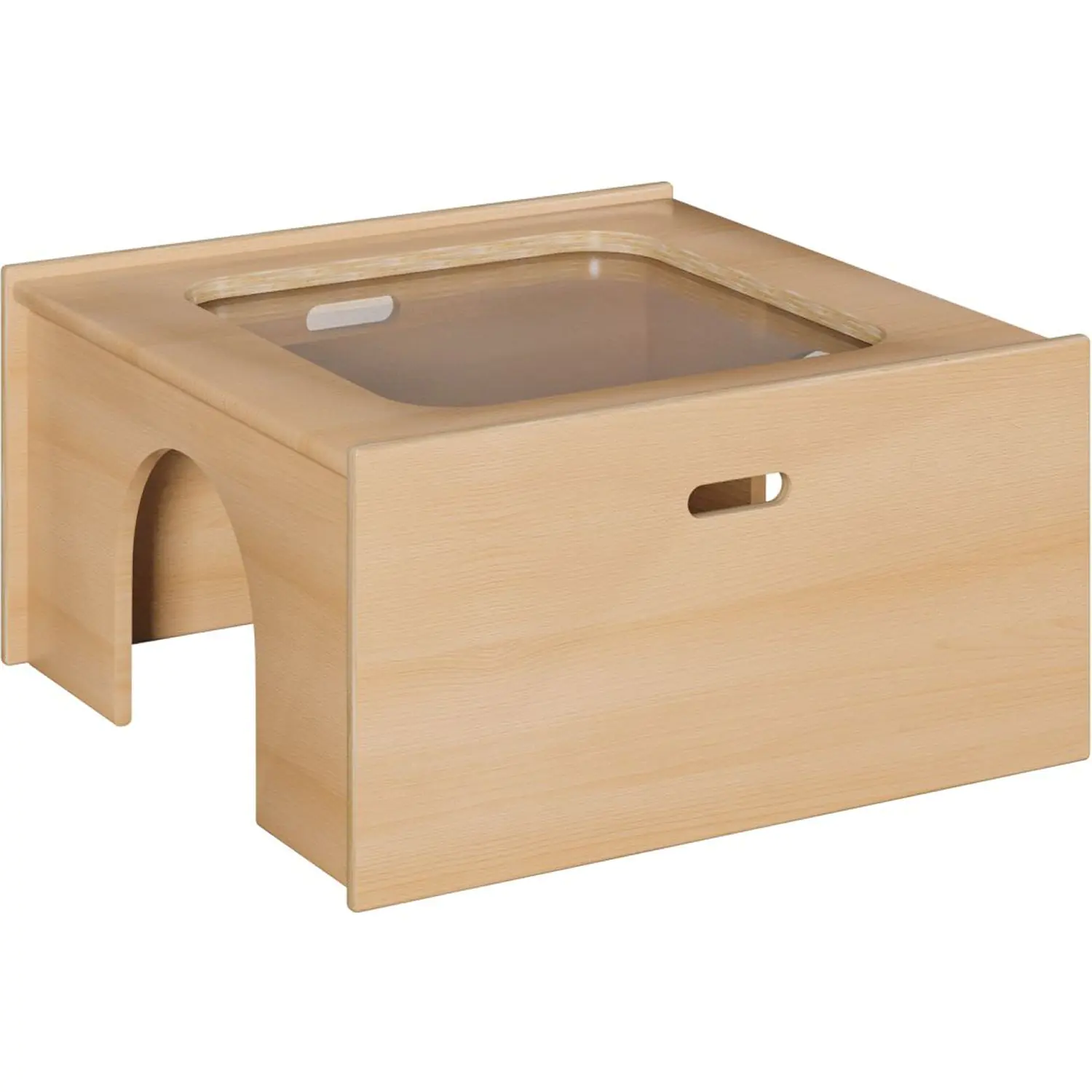 Tretford-Podestelemente: Glaspodest als Tunnel, 2 Öffnungen mit Sicherheitsglas aus der Kategorie Spielpodeste