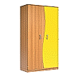 Wellentürenschrank, 190 cm hoch, 105x50 cm (B/T), Tür rechts gelb,
