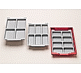 Einsatz für Stapelbox, niedrige Form, 6 Fächer