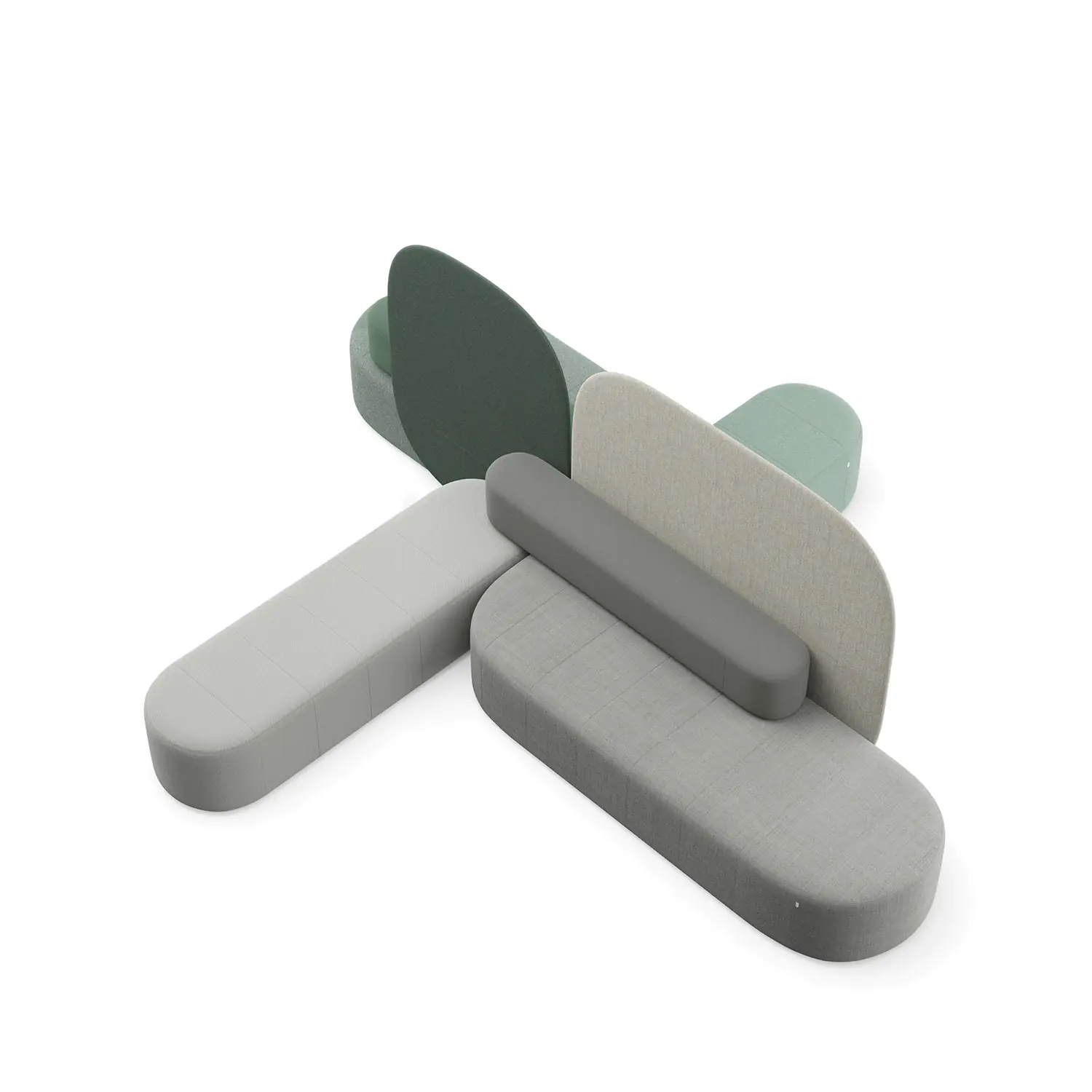 Akustiksofa Revo mit Rückenlehne, B/H/T 362 x 147 x 420 cm, Sitzhöhe 45 cm aus der Kategorie Entspannt Sitzen