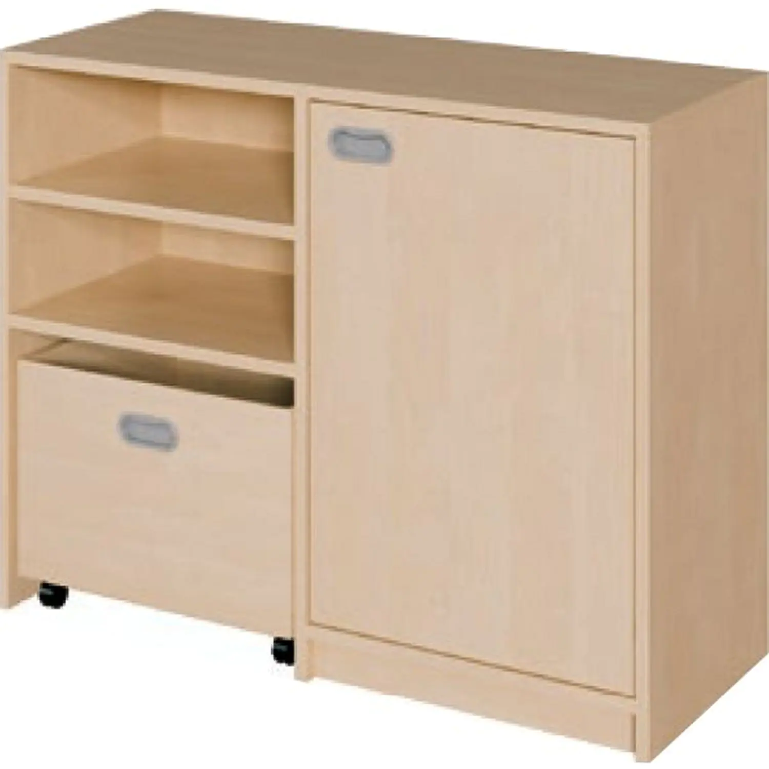 Schränke mit hohen Sockelnischen 
inkl. hohen Rollkästen, Tür rechts, 80cm hoch aus der Kategorie Regale mit Materialkästen