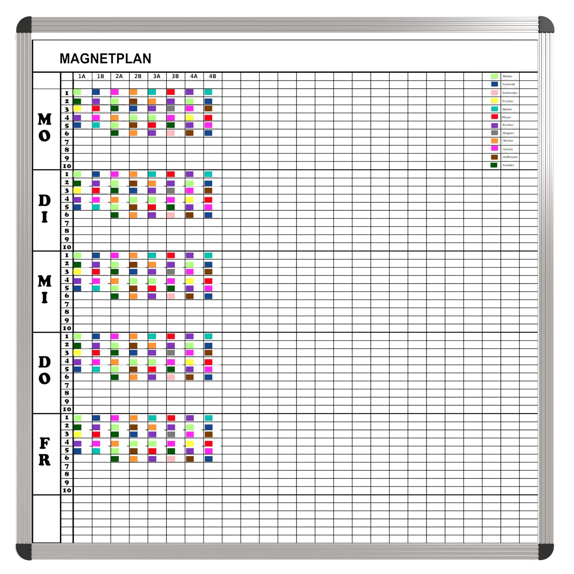 Klassen-Plantafel, 10 Stunden Mo-Fr, für 25 Klassen, 103x117 cm, aus der Kategorie Stundenpläne