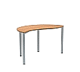 Wellentisch Halbrund, 120x60 cm (B/T), Höhe wählbar, aus der Kategorie Tische Allgemein