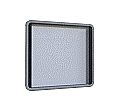 Info-Wandvitrine,  69 cm hoch, 75x3,7 cm (B/T), Rückwand Stahl weiß,