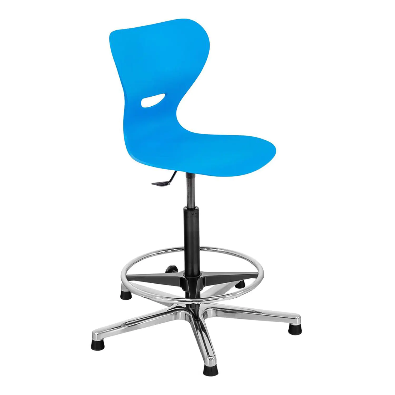 Drehstuhl mit Gaslift, Standfüße und Fußring, HV2 - Sitzhöhe:  40-56 cm aus der Kategorie Kunststoffstühle