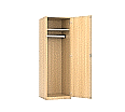 Garderobenschrank, 190 cm hoch,  60x50 cm (B/T), 1 Drehtür, 1 Teleskopstange, aus der Kategorie Sekretariat