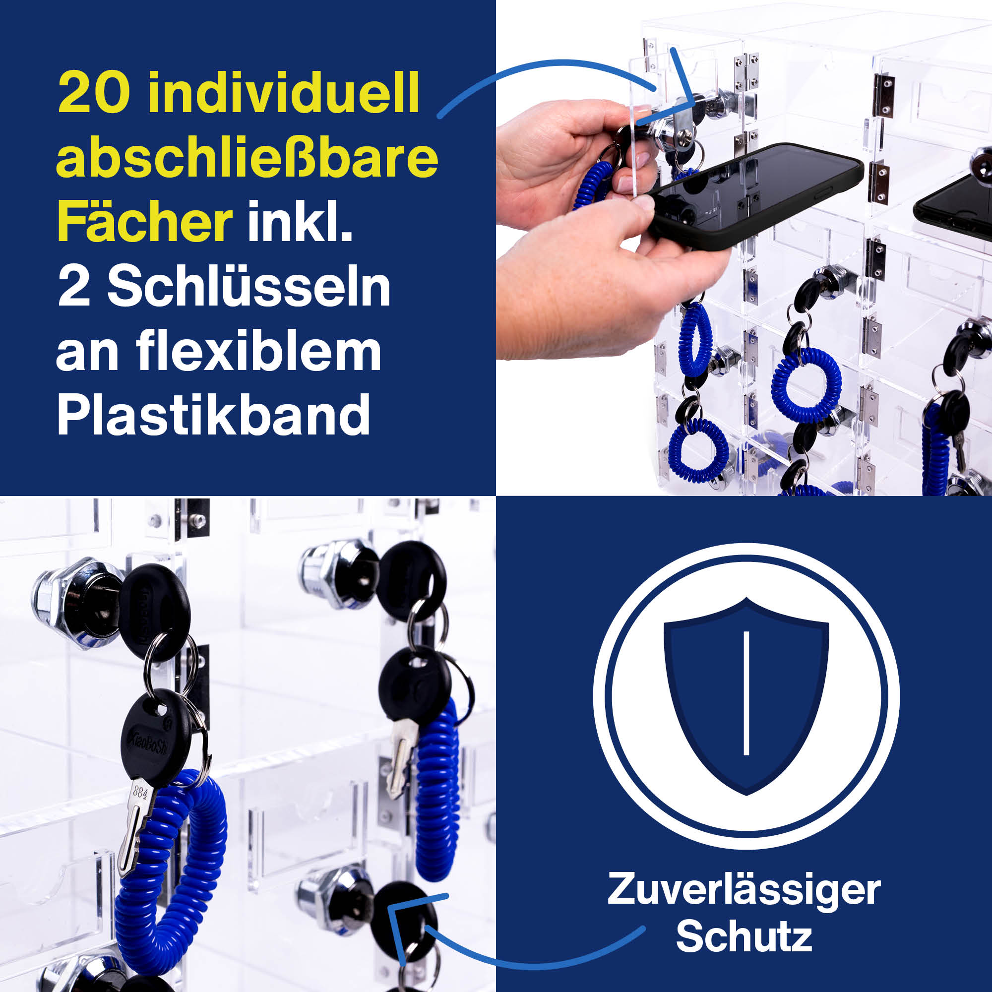 Magnetoplan Smartphone Storage Schrank Acryl, für 20 Smartphones, zur Wandmontage aus der Kategorie Smartphone Aufbewahrung