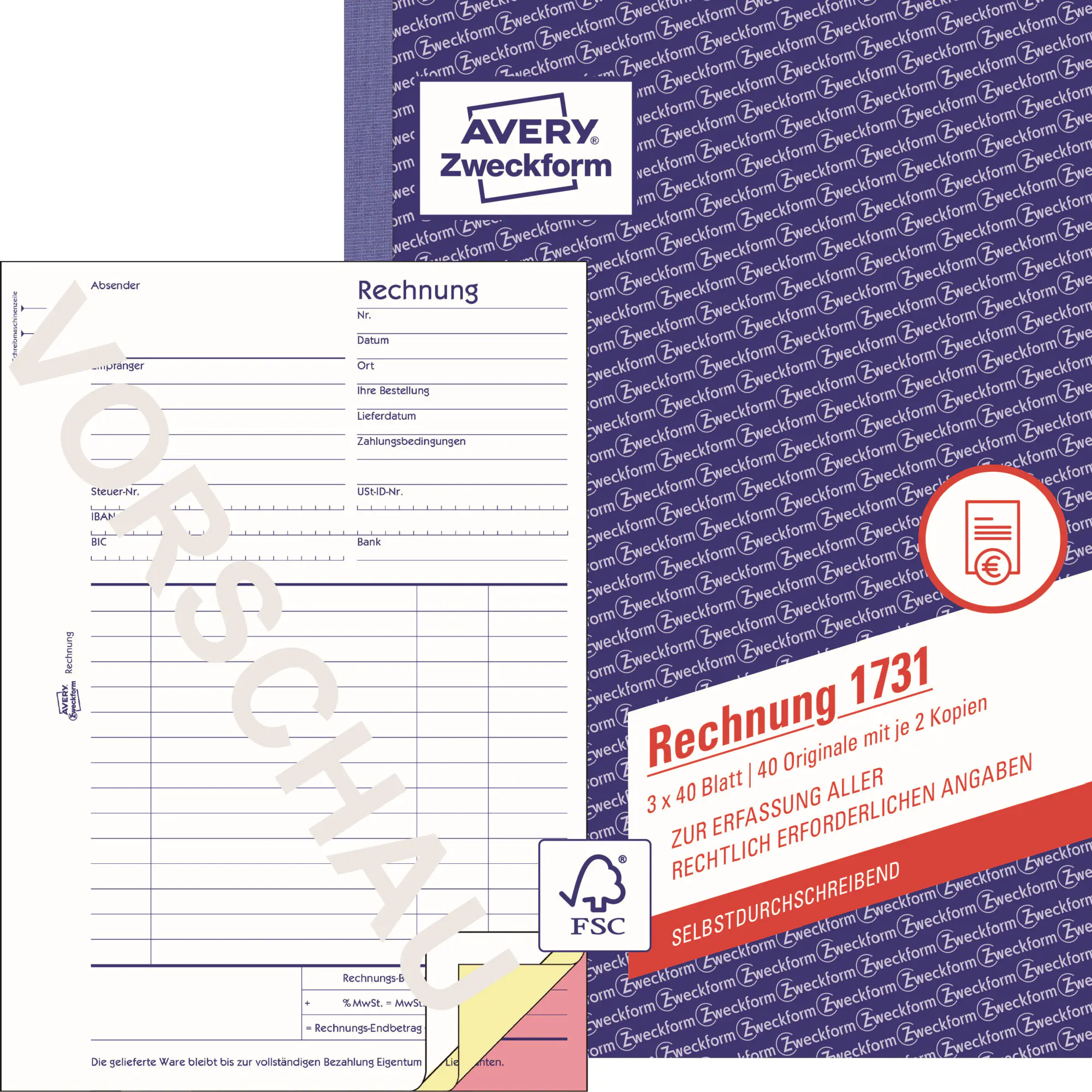 Avery Zweckform Rechnung DIN A5 3x40Blatt aus der Kategorie  Formulare & Verträge