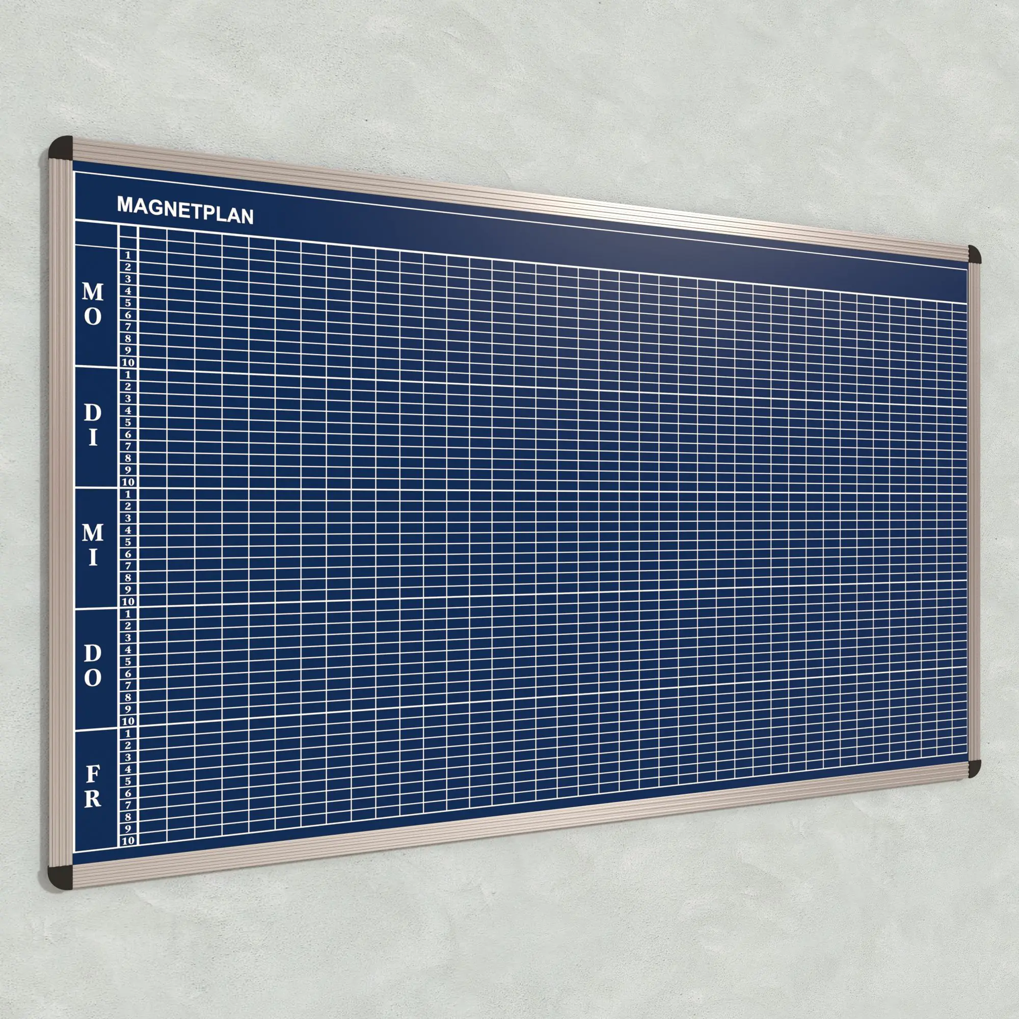 Klassen-Plantafel, 10 Stunden Mo-Fr, für 40 Klassen, 103x177 cm, aus der Kategorie Klassenplan-Tafeln 10h