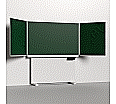 Klapp-Schiebetafel wandmontiert, Stellfuß, Mittelfläche 200x120 cm, Stahlemaille grün aus der Kategorie wandmontierte Klapp-Schiebe-Tafeln