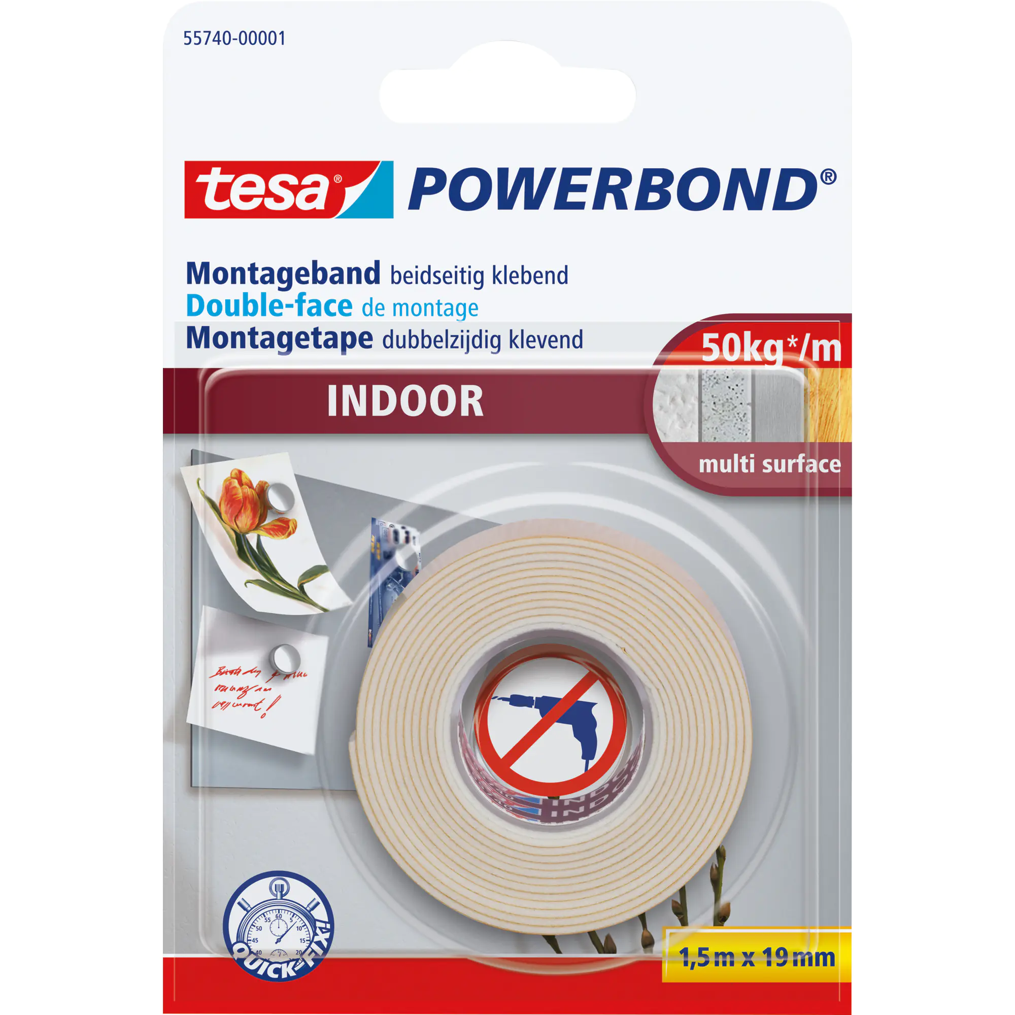 tesa Montageband Indoor 1,5mx19mm extra strong aus der Kategorie Bastelbedarf & DIY Klebemittel