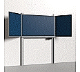 Pylonen-Klapptafel, 200x120 cm, Flügel: 100x120 cm, Stahlemaille blau, aus der Kategorie Pylonen Klapp-Schiebe-Tafeln