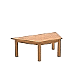 Trapeztisch, 120x60 cm (B/T), 40 cm hoch, Buche-Massivholzgestell mit gerader Zarge Wechselgleiter