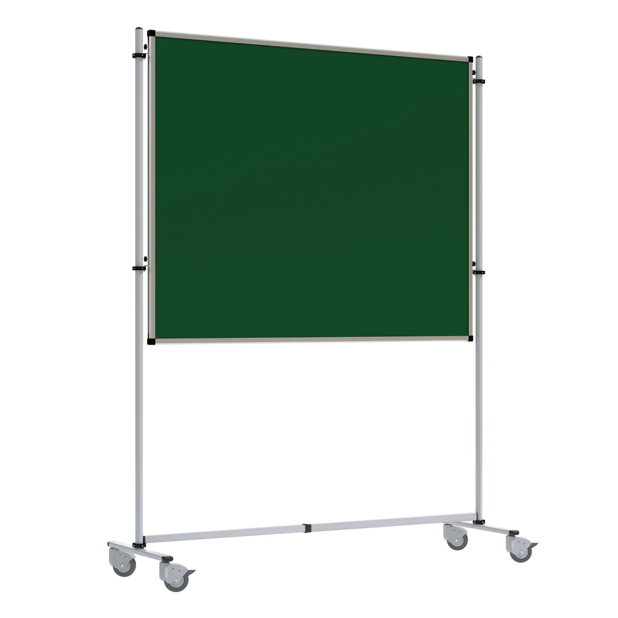 Stecktafel, 150x120 cm, beidseitig Stahlemaille grün, inklusive Rollstativ aus der Kategorie Trennwände