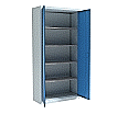 Stahl-Drehtüren-Schrank, 195 cm hoch,  95x50 cm (BxT), 4 Böden, aus der Kategorie Stahl-Schränke mit Dreh-Türen