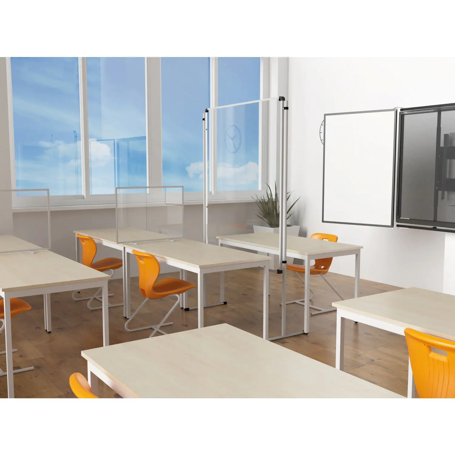 Plexiglas Schutzwand als Tischaufsteller B/H 75x55cm aus der Kategorie Trennwände