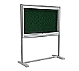 Info-Vitrine, freistehend, 190 cm hoch, 160x12 cm (B/T), Rückwand: grün aus der Kategorie Informationsvitrinen Innen freistehend