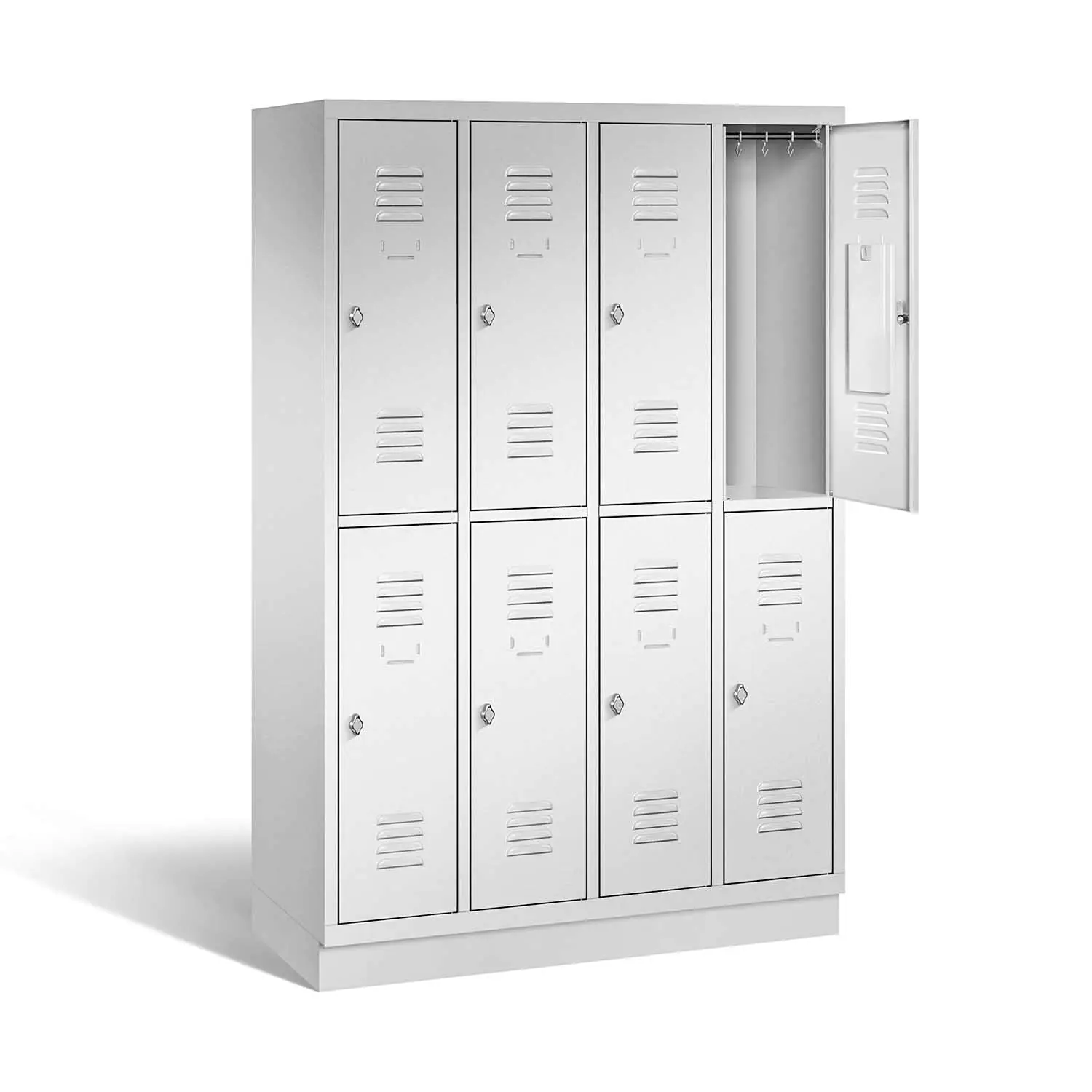 doppelstöckiger Garderoben-Schließfachschrank aus Stahl, B/H/T 122,5x180x50, 8 Fächer aus der Kategorie Stahlschränke