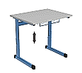 Einerschülertisch, 70x55 cm (B/T), Platte: Melamin, ABS-Kante, höhenverstellbar 58-82cm aus der Kategorie Modell T Einertisch