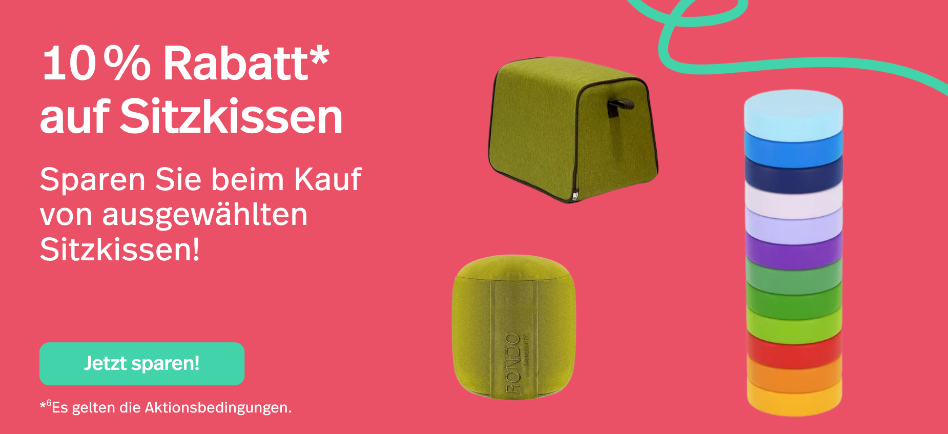 Sparen Sie 10% beim Kauf von ausgewählten Sitzkissen! Es gelten die Aktionsbedingungen.
