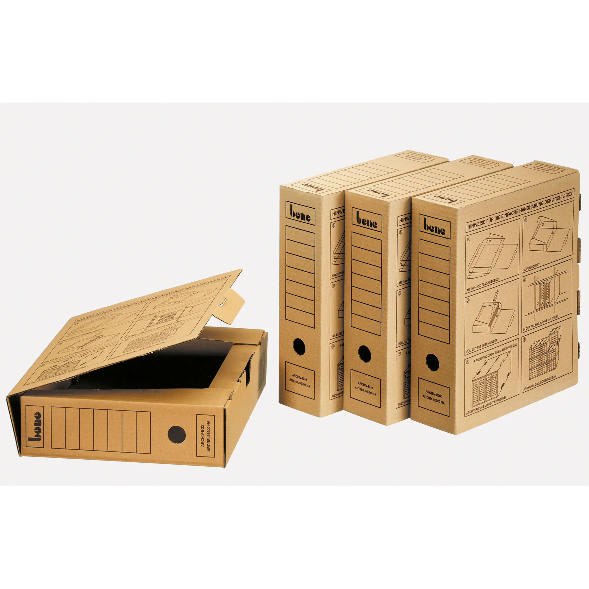 Bene Archivschachtel DIN A4 Wellpappe braun aus der Kategorie Archivierung