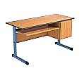 Lehrertisch, 130x65 cm (B/T), 76 cm hoch, Platte: Melamin, PU-Kante,