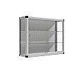 Wand-Vitrine,  96 cm hoch, 120x30 cm (B/T), Rückwand & Bodenplatte Spanplatte aus der Kategorie Ausstellungsvitrinen Innen Wandmontiert