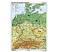 Wandkarte Deutschland und seine Nachbarländer, physisch, 120x160 cm,