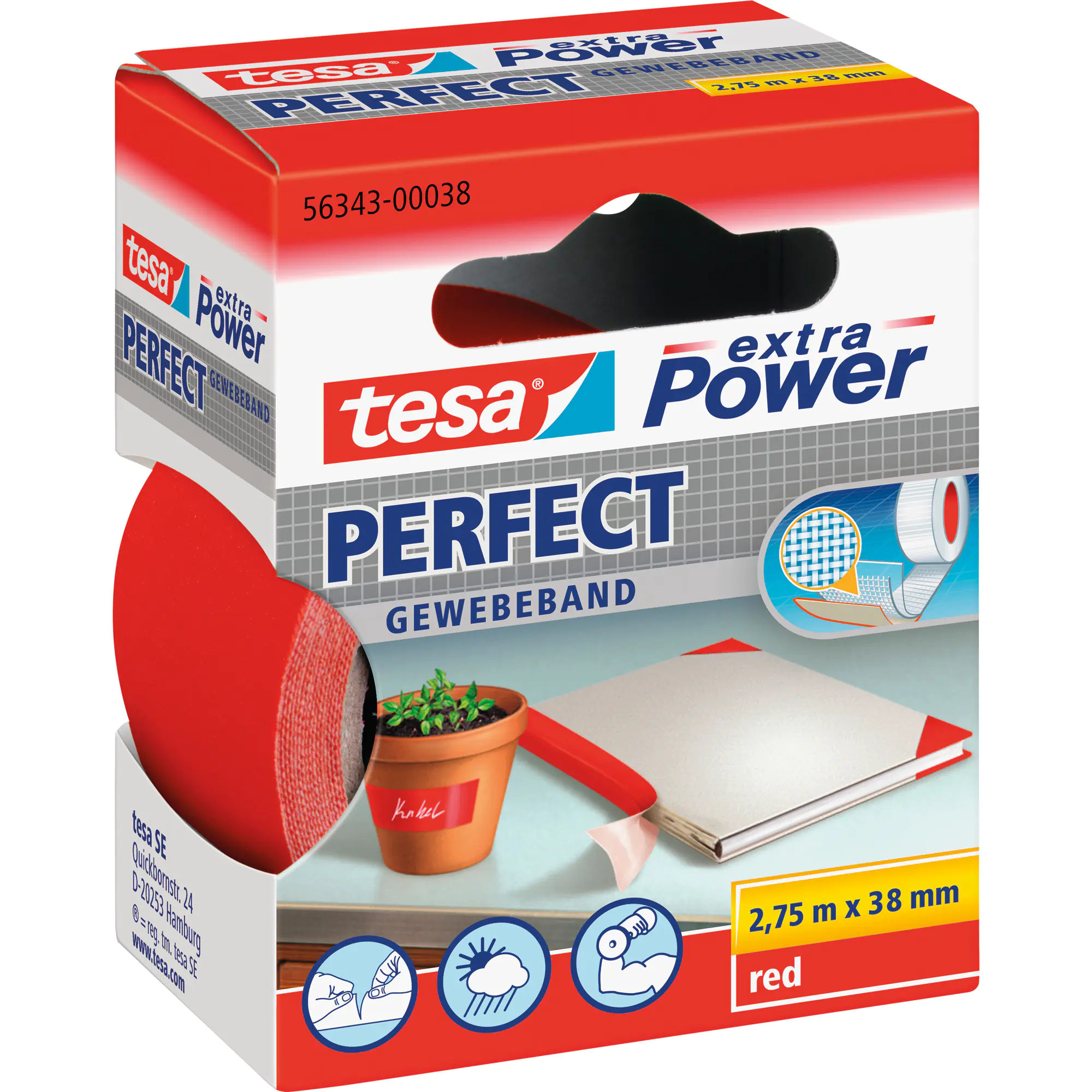 tesa Gewebeband extra Power Perfect 38mmx2,75m rt aus der Kategorie Kleber & Befestigung
