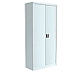 Stahl-Drehtüren-Schrank, 195 cm hoch,  95x40 cm (BxT), 4 Böden, aus der Kategorie Schränke