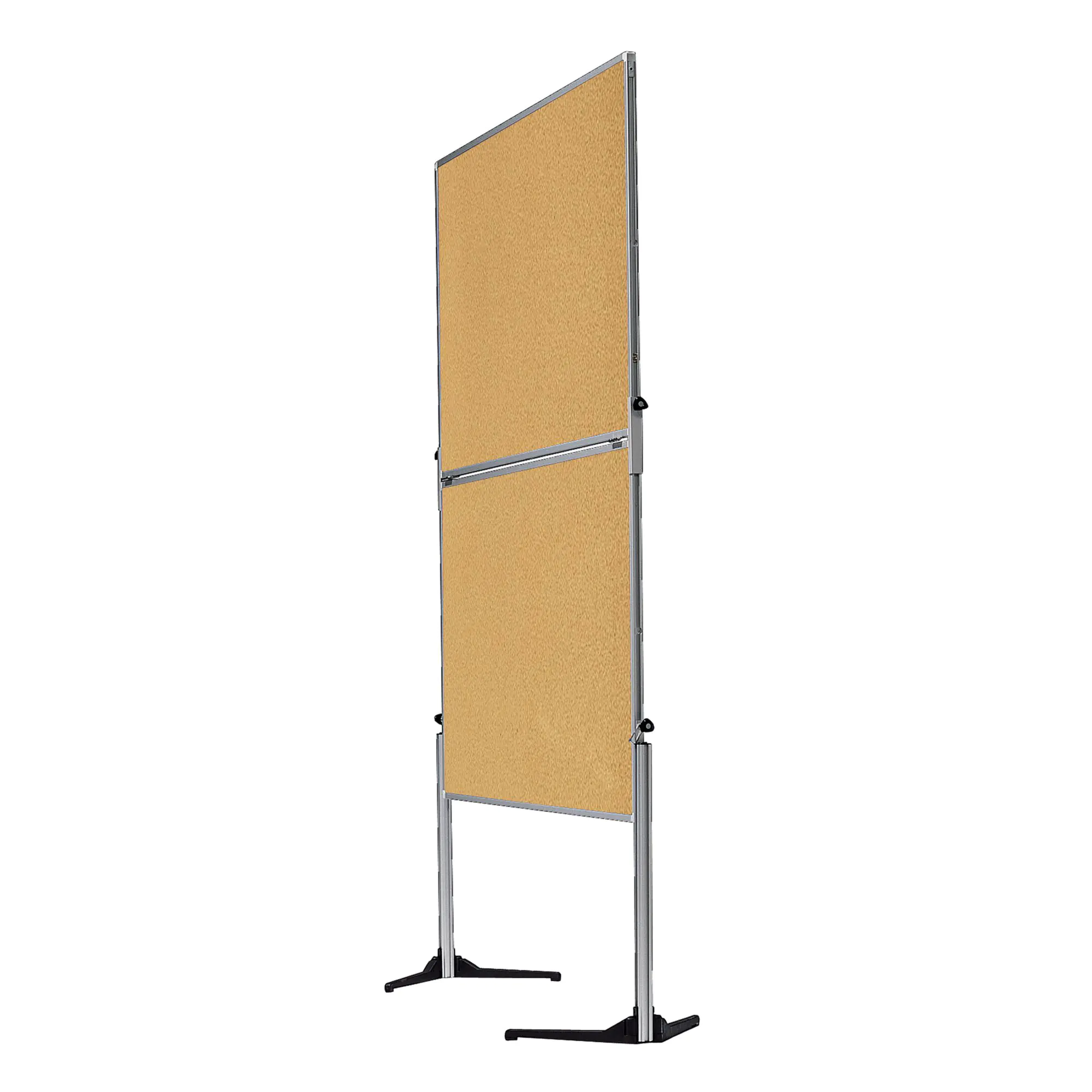 Moderationswand, feststehend, geteilt, Höhe 195 cm, 120x150 cm, Kork-Oberfläche aus der Kategorie Moderationstafeln