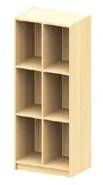 Schulranzenregal mit 6 gleichgroßen Fächern, B/H/T 66x140x45 cm aus der Kategorie Schulranzenregale