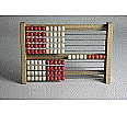 Schüler-Rechenrahmen, 1 - 100,  5/5 Kugeln, rot/weiß aus der Kategorie Schüler-Rechenrahmen