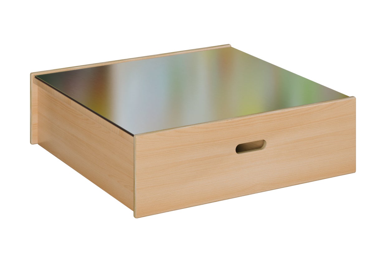 Spiegelpodest Buche stabverleimt, Maße: B 80 x H 24 x T 80 cm, 4-seitig geschloßen aus der Kategorie Podeste & Bühnen